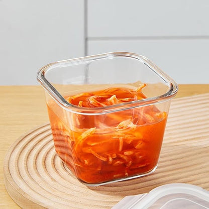 H.JSS WDJS 4 Cup Square Glass Food Storage Container - Image 3