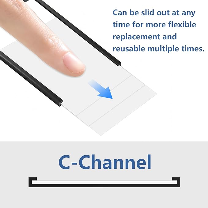TOTiyea C Channel Magnetic Label Holders 2" x 4" 25 Pack - Image 5