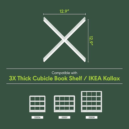 Furinno Cubicle Cube Insert, X-Shelf Cube Organizer, 3-Shelf Accessory - Image 5
