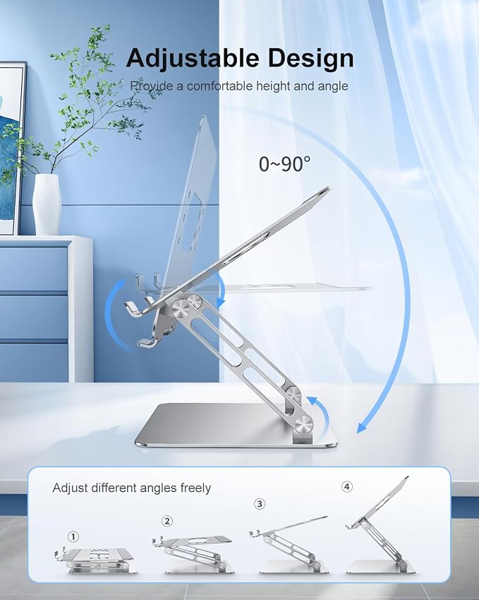 Adjustable Laptop Stand Ergonomic Computer Riser Aluminum Laptop Stand - Image 3