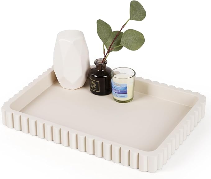 Concrete Decorative Tray for Coffee Table Decor, Rectangular Modern Decorative by Cathyeen