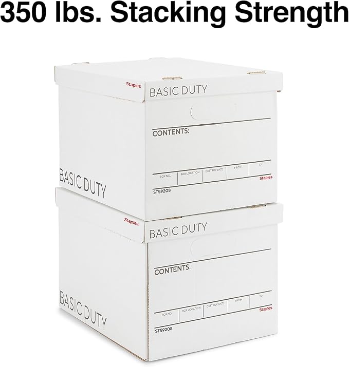 STAPLES Corrugated File Box Lift Off Lid, Letter/Legal Size - Image 4