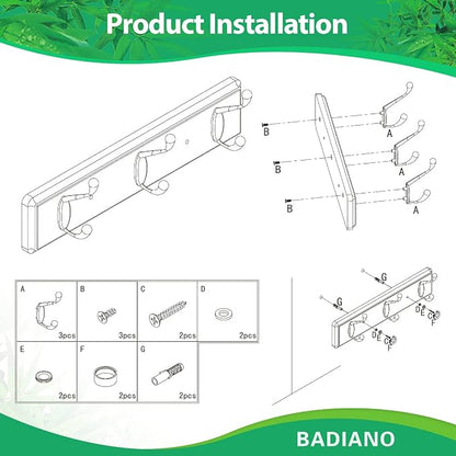 Wooden Coat Rack, Wall-Mounted Organizer - Image 7