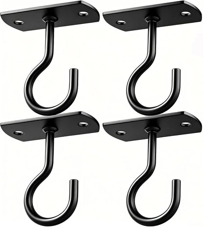 4Pack 2.5in Ceiling Hooks for Hanging Plants Black by QualityEfficiency