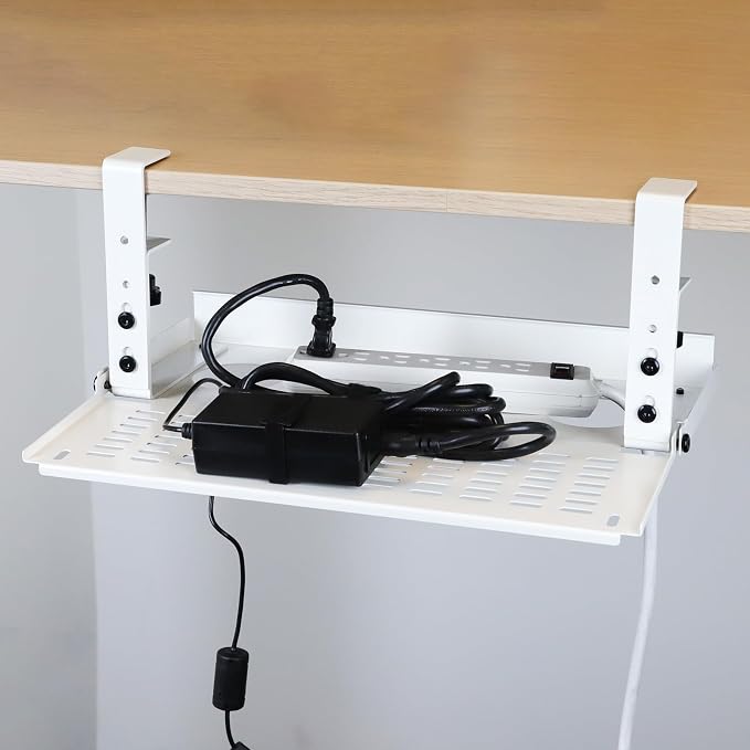 AEONS Universal Under Desk Cable Management Tray-Clamp Mount Hinged Swing - Image 7
