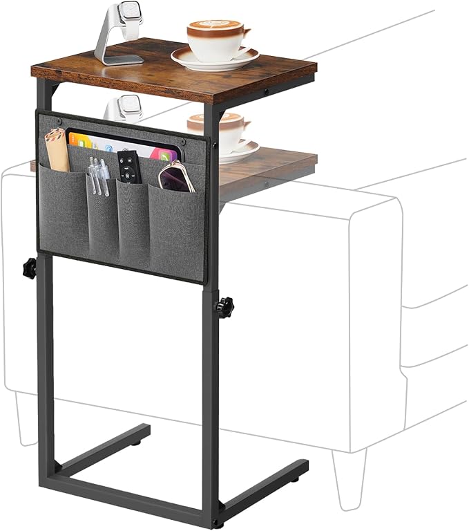 HOOBRO C Shaped End Table, 29.5’’ Adjustable Height Side Table - Image 9