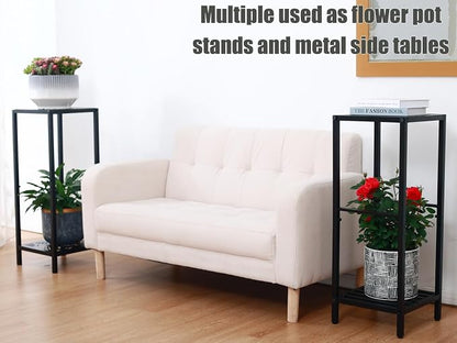 Party Zealot 2 Packs of 2-Tier Tall Metal Square Plant Stand 31” Heavy-Duty - Image 7