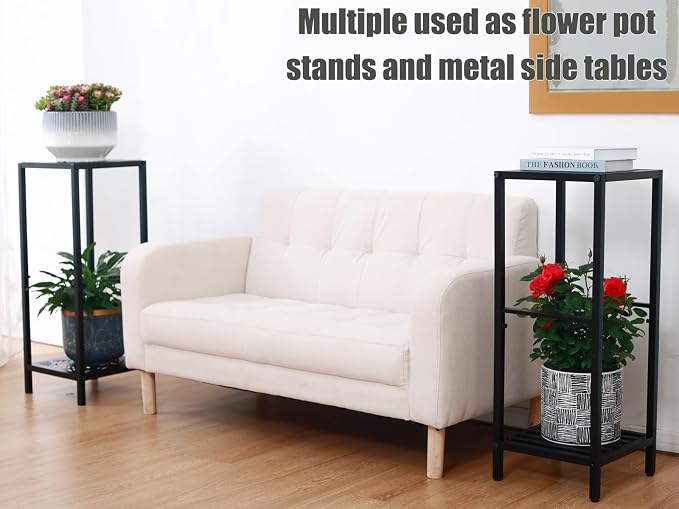 Party Zealot 2 Packs of 2-Tier Tall Metal Square Plant Stand 31” Heavy-Duty - Image 7