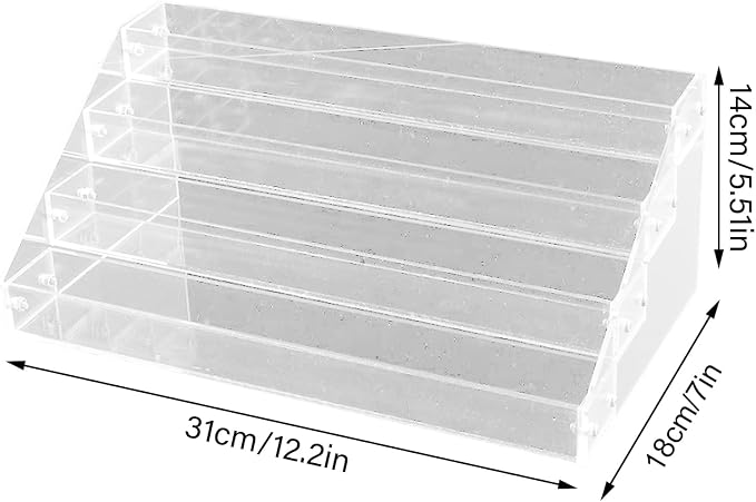 Acrylic Nail Polish Organizer 4 Tier Transparent Makeup Display Stand Storage - Image 3