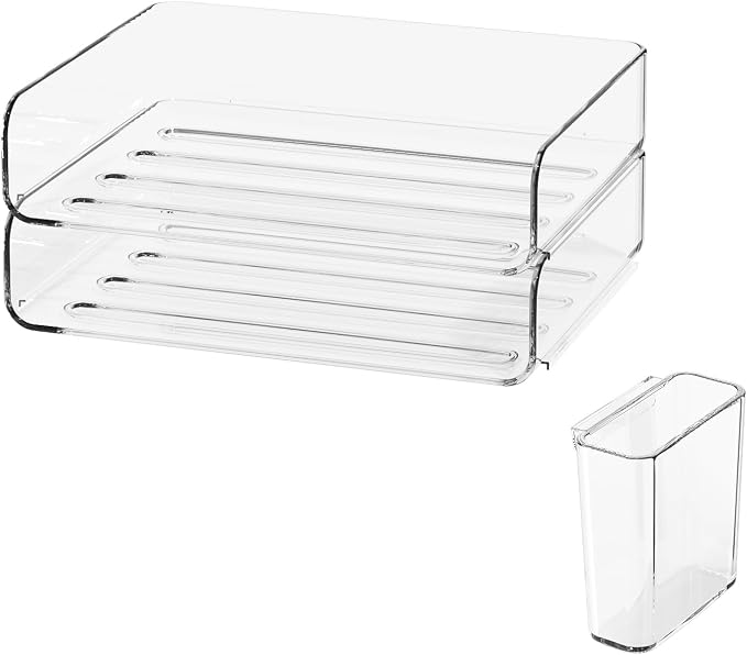 2-Tier Office Organizer with Pen Holder, Stackable Paper Tray by Unknown