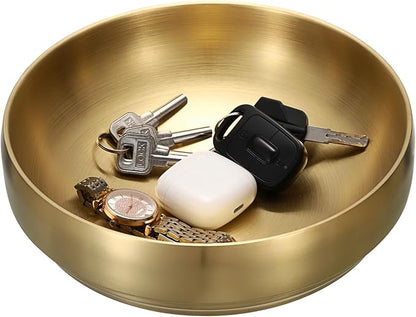 9.1 Inches Stainless Steel Bowl Decorative Key Bowl Golden Serving Bowl - Image 9