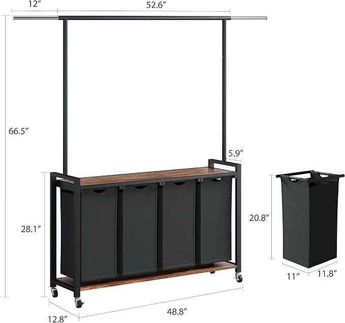 GarveeHome Rolling Laundry Cart - Image 2