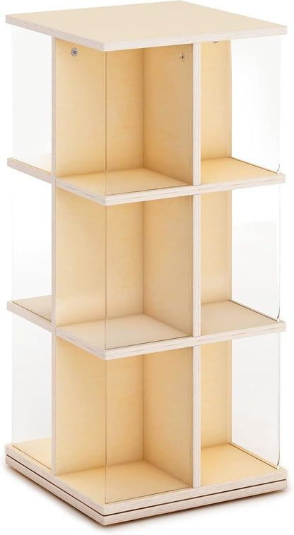 Guidecraft EdQ Kids Rotating Bookshelf: Natural Wood Revolving Bookcase - Image 9