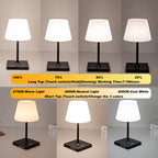 Outdoor Rechargeable Table lamp Cordless, Battery Operated Night Lights,Waterproof lamp for Shower,4000mAh LED 3 Colors Dimmable Touch Bedside Lamp for Coffee Shop Bath Patio -Black
