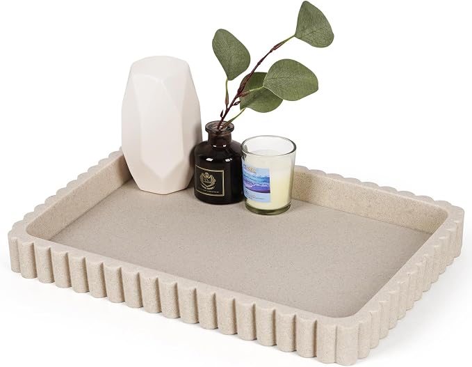 Resin Decorative Tray for Coffee Table Decor, Rectangular Modern Decorative by Cathyeen
