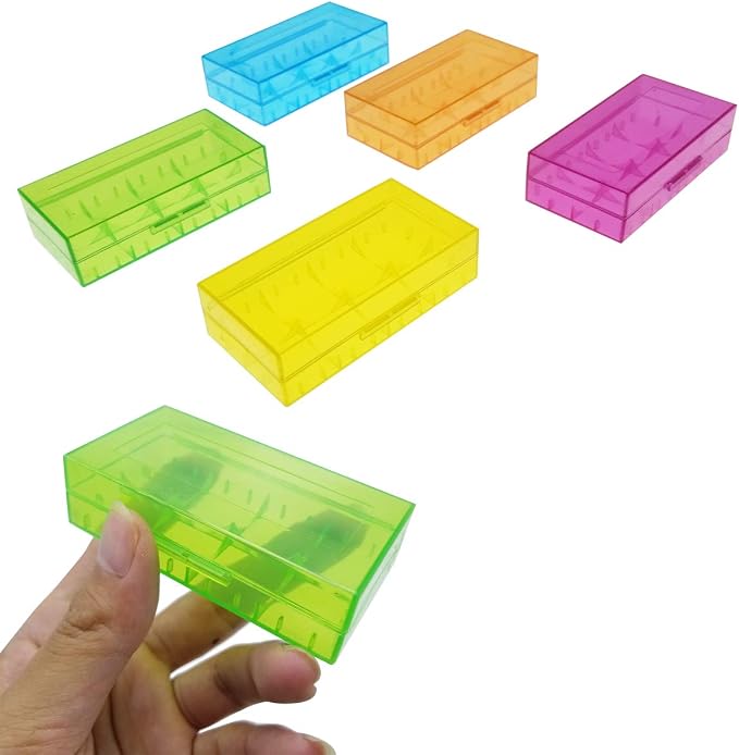 5 PCS Clear Colorful Battery Storage Case Holder Organizer - Image 4