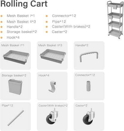 4 Tier Rolling Utility Cart - Image 5