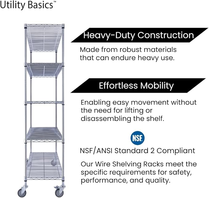 NSF Commercial 5-Tier Wire Shelving - Image 9