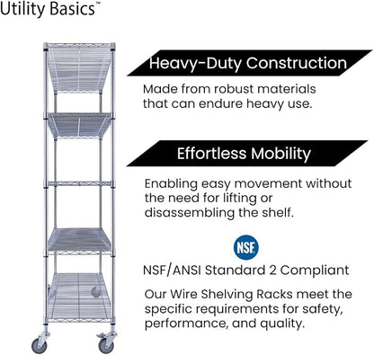 NSF Commercial 5-Tier Wire Shelving - Image 9