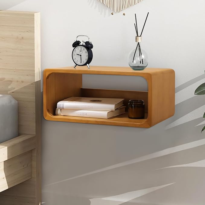 Floating Nightstand, Wall Mounted Bedside Shelf, Handmade Bedroom Furniture by Unknown