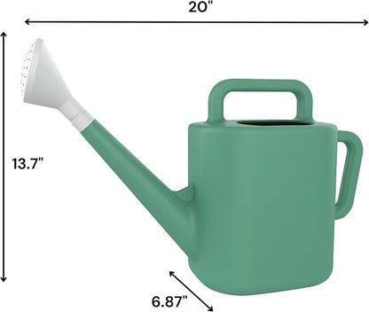 2 Gallon Resin Watering Can Green Lily – Top & Side Dual Handle - Image 2