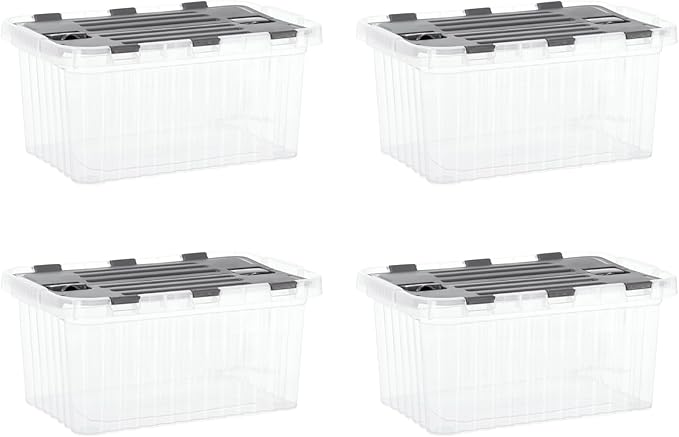 Superio Storage Bins with Lids, Stackable Totes, BPA Free, Odor Free, Organizer by Superio