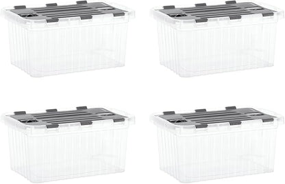 Superio Storage Bins with Lids, Stackable Totes, BPA Free, Odor Free, Organizer by Superio