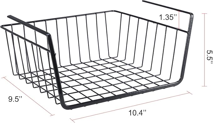 Undershelf Storage Basket Under Shelf Wire Basket Household Metal Under Shelf - Image 6