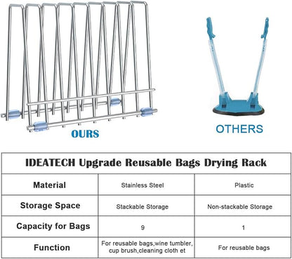 IDEATECH 2 Pack Reusable Storage Bags Rack, Drying Rack - Image 4