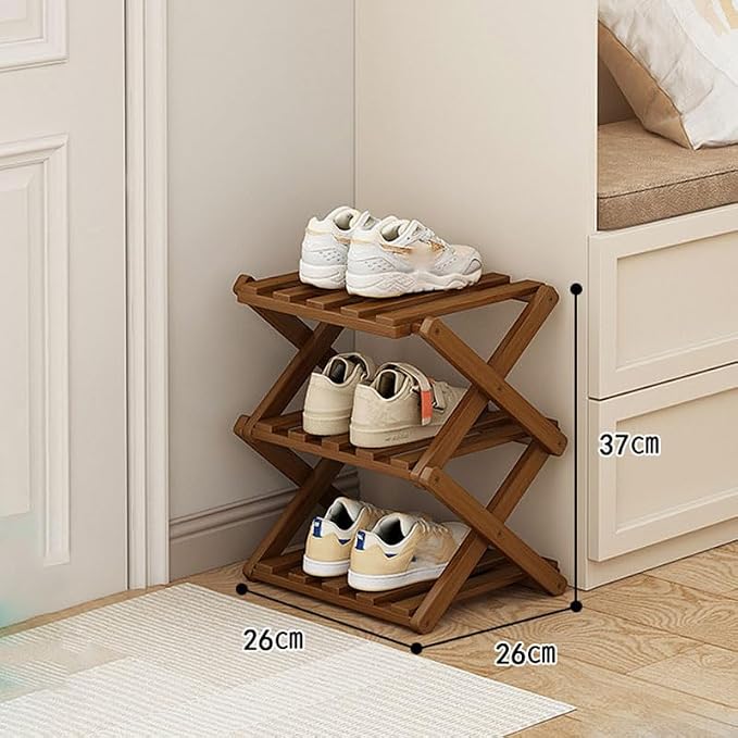 YYW Bamboo Shoe Rack for Entryway, Installation-Free and Foldable Vertical Shoe - Image 2