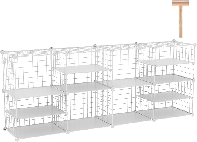 C&AHOME Wire Cube Storage Unit, Interlocking Metal Wire - Image 9