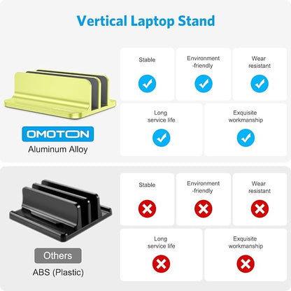 OMOTON Vertical Laptop Stand, Desktop Aluminum Mac Book Stand - Image 2