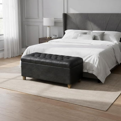 HomePop 40" Button Tufted Storage Bench - Image 4