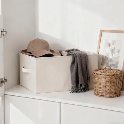 3 Pack Linen Storage Baskets - Image 8