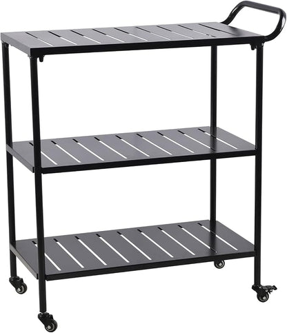 Diwhy Industrial 3 Tier Rolling Utility Storage Cart, Metal bar Cart - Image 5