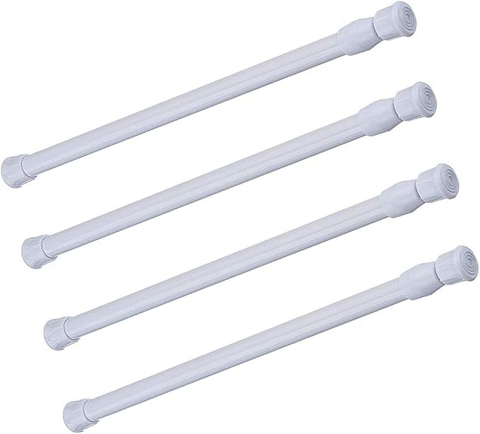 4 Pack Tension Rods, 21.6-35.4 Inch Adjustable Spring Steel Cupboard Bars by Unknown