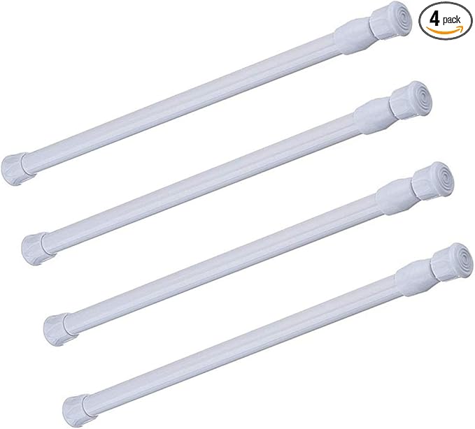 Tension Rods, 4 Pack 15.7-28 Inches Adjustable Spring Steel Cupboard Bars by Unknown