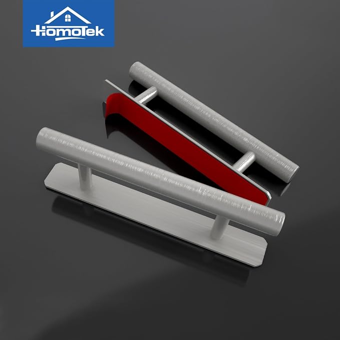 HOMOTEK 2 Pack Self-Adhesive Sliding Closet Door Handles Instant Self-Stick - Image 2