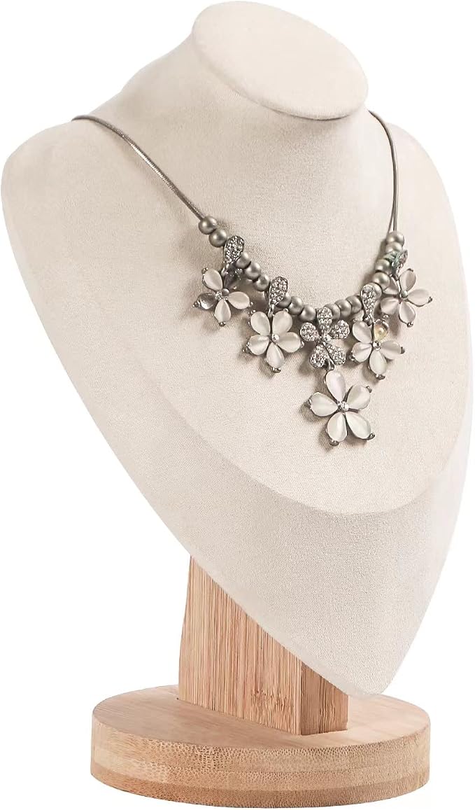 Coward Bamboo Necklace Display Chain Bust Stand Holder by FocusOnJewelryDisplay15yrs