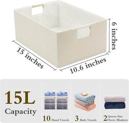 Foldable Fabric Storage Baskets Set of 2 - Image 2