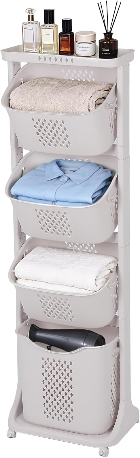 GCCSJ 4-Tier Rolling Laundry Hamper Sorter by GCCSJ