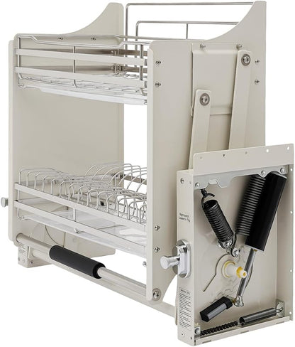 DYRABREST Pull Down Cabinet Organizer, Stainless Steel 2-Tier Pull-Out Kitchen - Image 3