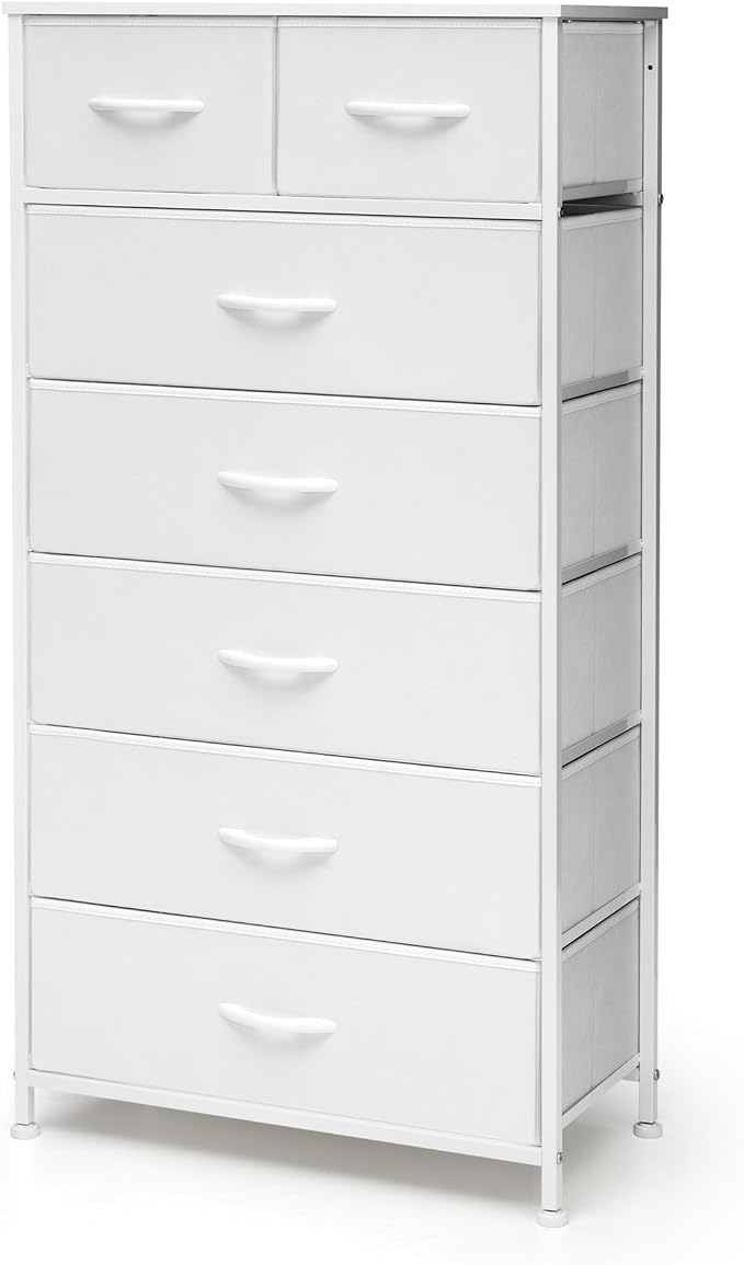 Tall 6-Drawer Wide Fabric Storage Tower Dresser by CrestliveProducts