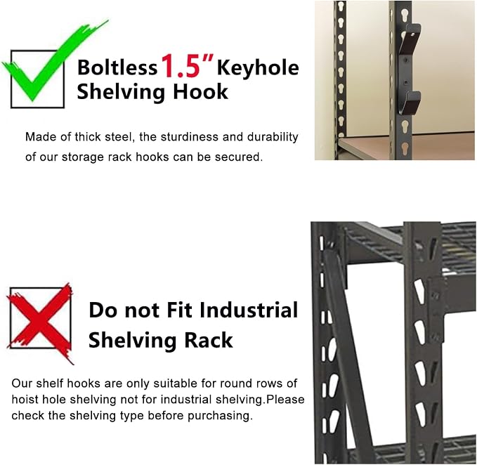 Wallmaster Boltless Shelving Hook Organizer Kit, Garage Heavy Duty Tool Storage - Image 4
