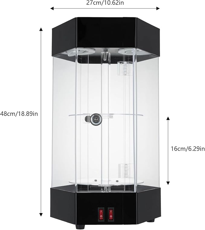 LED Electric Rotating Acrylic Display Case, Jewelry Display Case, Free Standing - Image 9