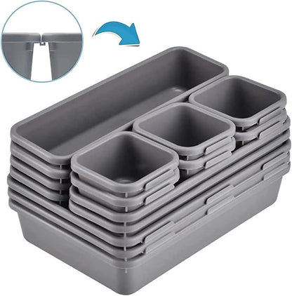 Kutesna 15PCS Interlocking Drawer Organizer, Plastic Desk Organizers Set | - Image 8