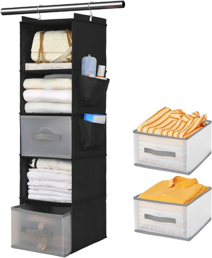 5-Layer Suspended Fabric Shelf Organizer, Equipped by BIEBOS