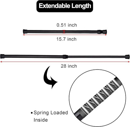 SIQUK 6 Pack Cupboard Bars Adjustable Spring Tension Rods Black Refrigerator - Image 3