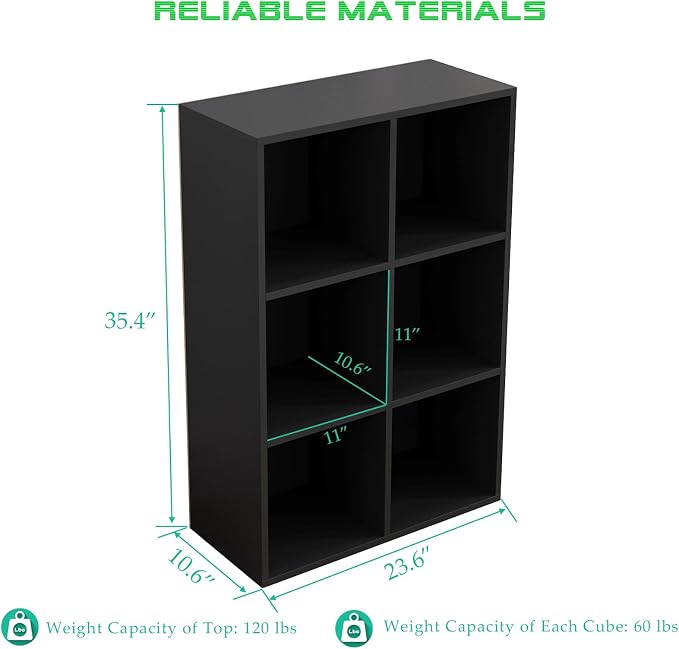 6-Cube Storage Shelf Bookcase - Image 3