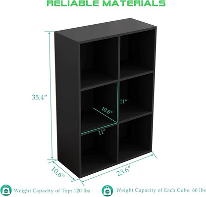 6-Cube Storage Shelf Bookcase - Image 3